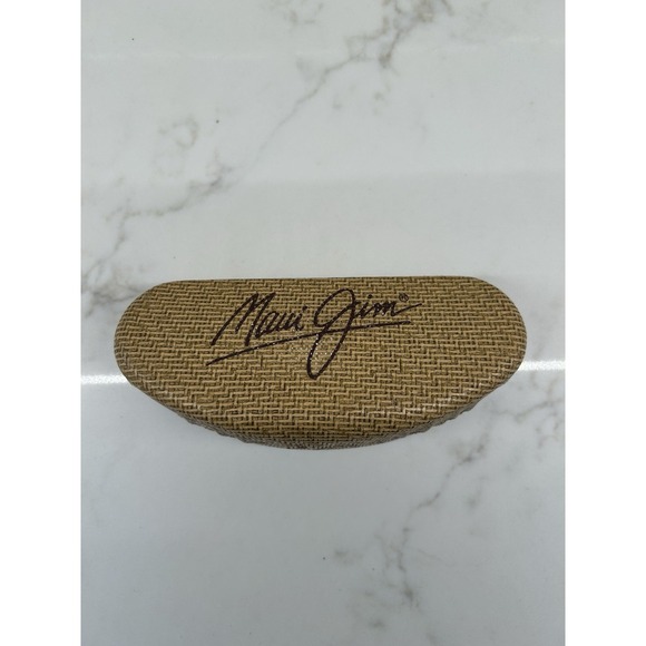 Maui Jim Accessories - Maui Jim Sunglasses Clam‎ Shell Hard Case Basket Weave Faux Bamboo Tan Beige
